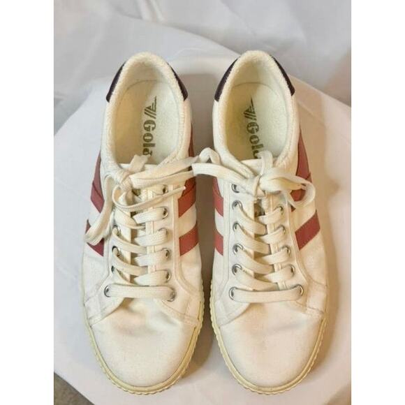 Gola Vegan Canvas Lace-Up Sneakers Tennis Mark Cox Chalk Pink Women's Size 9 - Picture 8 of 10